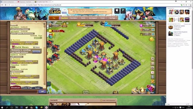 Битва Замков(Castle Clash)обзор и ролл на facebook. смотреть онлайн