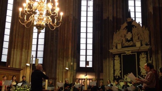 Divine sounding choir rehearsing in The Domkerk, Utrecht, The Netherlands. смотреть онлайн