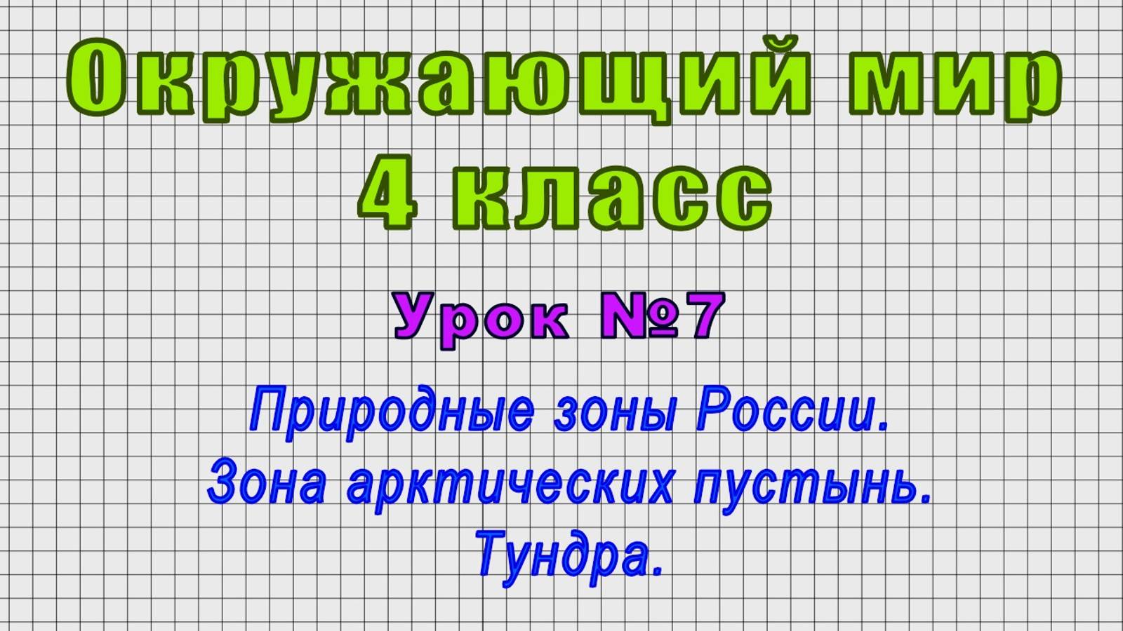 Окружающий мир 4 класс (Урок№7 - Природные зоны России. Зона арктических пустынь. Тундра.) смотреть онлайн