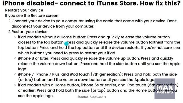 iPhone disabled : How to fix 'iPhone is disabled. Connect to iTunes' смотреть онлайн