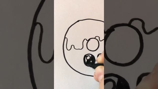 Рисуем кавайный пончик! Очень легко!