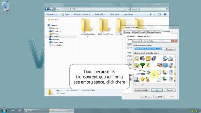 Windows 7 Ultimate 64 bit - How to make folder icons almost invisible - www.vid4.us смотреть онлайн