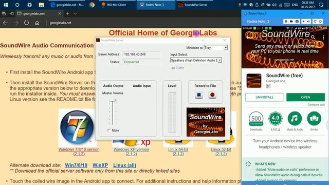Soundwire Tutorial - Stream Laptop/PC Sound to Android and use mobile as Wireless Speaker . смотреть онлайн