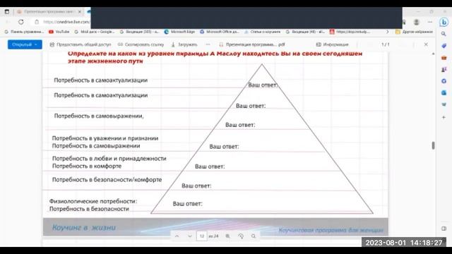 Коучинговая программа 01.08.2023-1часть #коучинг #внутриличностныеконфликты #прокрастинация смотреть онлайн