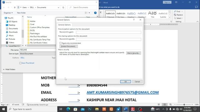 How To Save File With Password In Ms Word | Ms Word Main Password Se File Save Kaise Karain | смотреть онлайн
