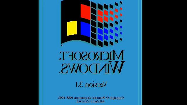 Microsoft Windows Version 3.1 (1992) Logo - Normal and Mirrored смотреть онлайн