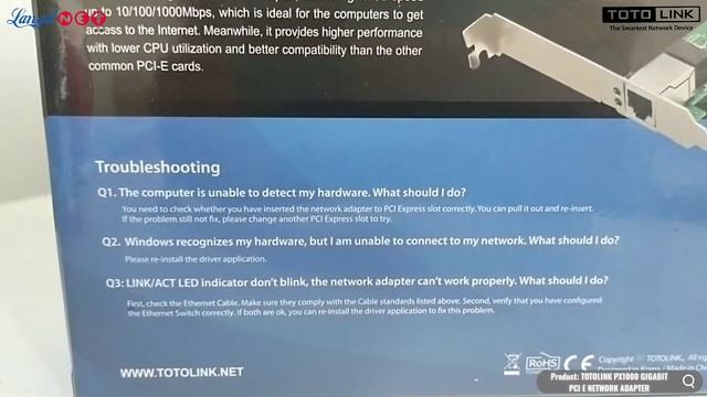 TOTOLINK PX1000 GIGABIT PCI E NETWORK ADAPTER - (92193) смотреть онлайн