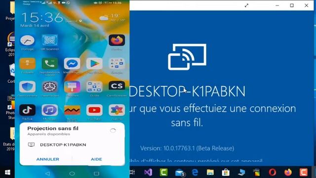 Afficher l’écran d’un smartphone sur PC Windows sans fil | توصيل الهاتف بالكمبيوتر بدون برامج смотреть онлайн