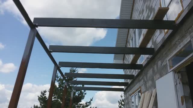 Терраса своими руками. Готовим лаги для террасы. Строим террасу. смотреть онлайн