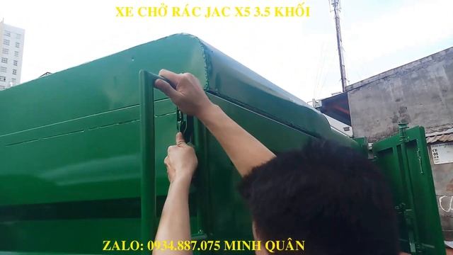 Xe rác Jac X5 thùng chứa 3.5 khối chuyên đi gom rác đường nhỏ смотреть онлайн