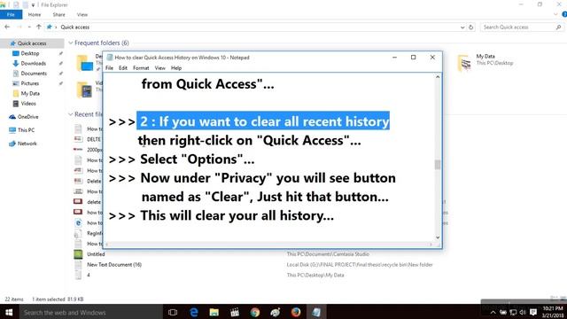 How To Clear Quick Access History On Windows 10 | Disable Quick Access History (Easy Way) смотреть онлайн
