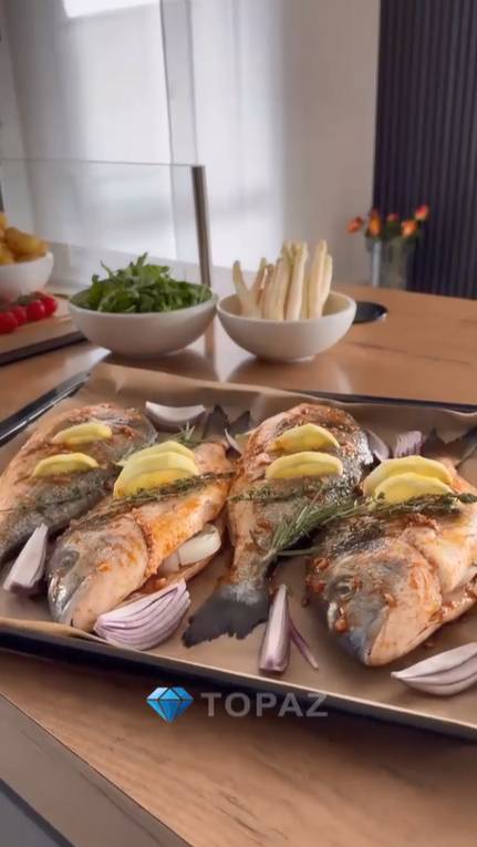 Запеченный морской лещ Дорадо