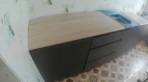 Установка нового кухонного гарнитура на кухню.Замена люстры на светодиодную лампу.