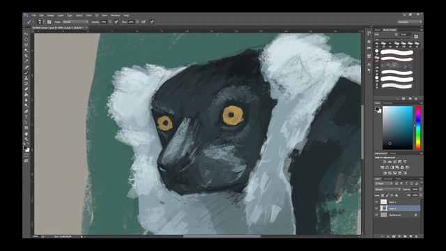 Animal Portrait Paintings Ep 3: a ruffed lemur in Photoshop using Astropad смотреть онлайн