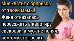 Жена отказалась переезжать в квартиру свекрови, а муж не понял, чем ему это грозит. Аудио рассказы