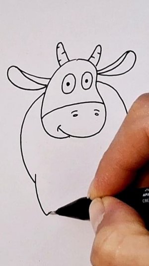 Рисуем корову из Синего Трактора