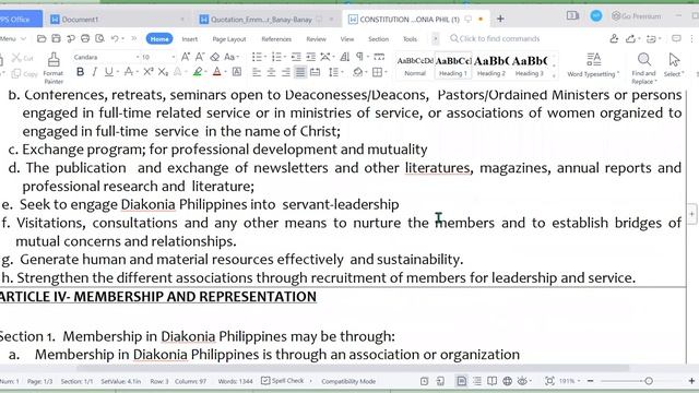 Diakonia Phil. Review Committee Meeting  First Seating