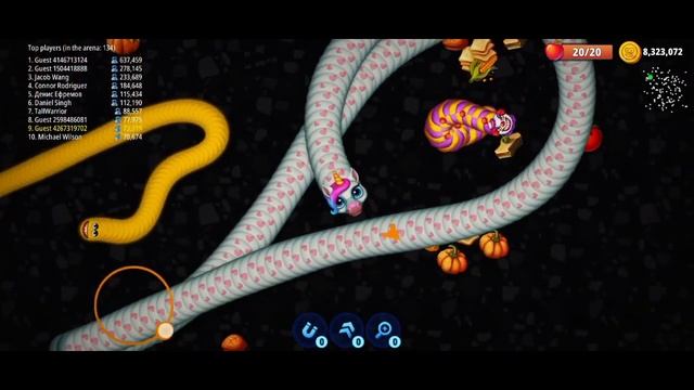 WormsZone.io 1,650,000+ Score Epic Worms Zone io Best Gameplay! #18 смотреть онлайн