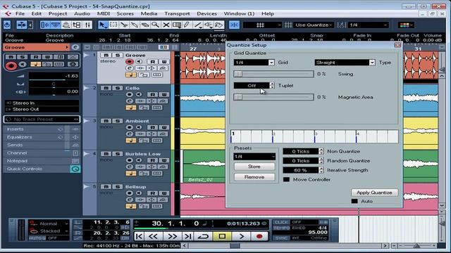 54 Cubase 5 video tutorial ( Snap Quantize 1 ) смотреть онлайн