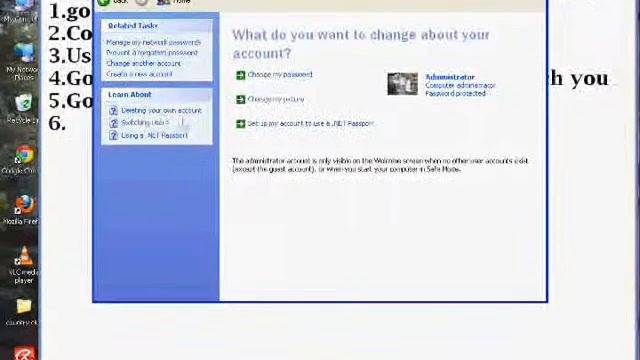 How to change your pc password in window xp SP3.wmv смотреть онлайн