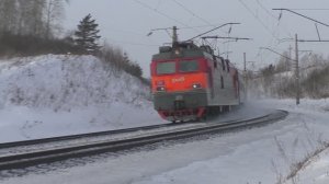 Поезда России сквозь ветер зимой на Транссибе | Железная дорога в Сибири