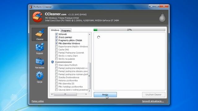 Czyszczenie i optymalizacja komputera z programem CCleaner смотреть онлайн