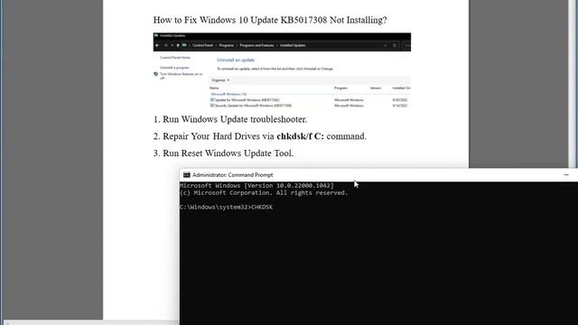 Fix Windows 10 Update KB5017308 Not Installing смотреть онлайн