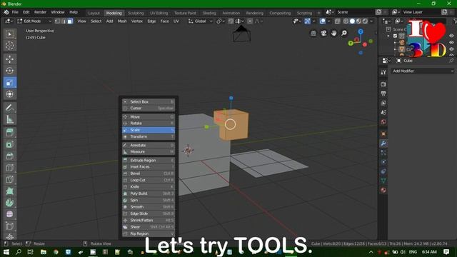 BLENDER 2.80 3D CURSOR AND THE SPACEBAR ACTIONS смотреть онлайн