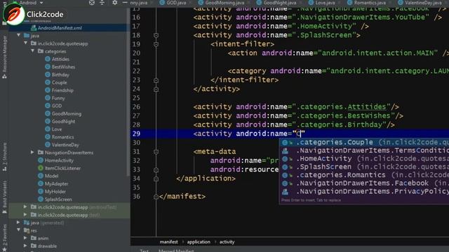 How to create recyclerView ItemClickListener in Android Studio | Quotes/Shayari App Tutorial смотреть онлайн