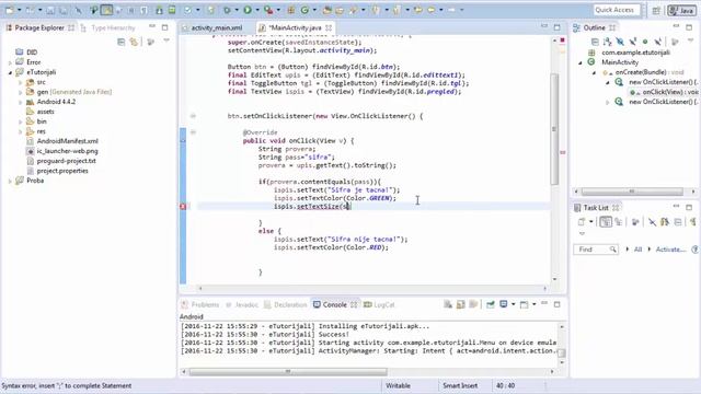 Android Programiranje #21 - Podesavanje boje, velicine fonta i gravity-ja kod ispisa(e-Tutorijali) смотреть онлайн