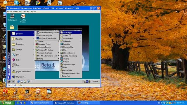 Microsoft Virtual PC 2007, Windows NT Workstation 5.0 (Beta 1) Build 1729 смотреть онлайн
