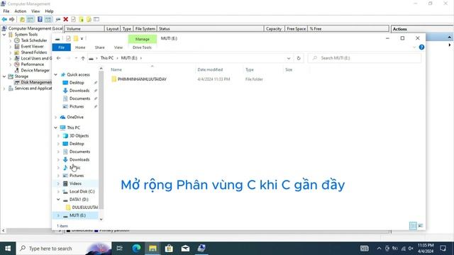 Cách Chia Phân Vùng Ổ Đĩa Và Thêm Dung Lượng Khi Gần Đầy Với Disk Management смотреть онлайн
