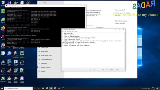 Tutorial Enable Remote Desktop on Windows 10 смотреть онлайн