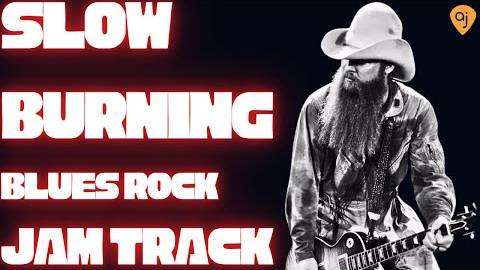Slow Burning Blues Rock Jam Track ｜ Guitar Backing Track (D Minor)