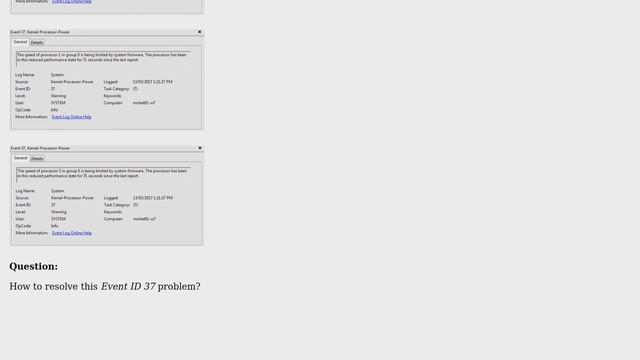 Kernel processor power - Event ID 37 смотреть онлайн