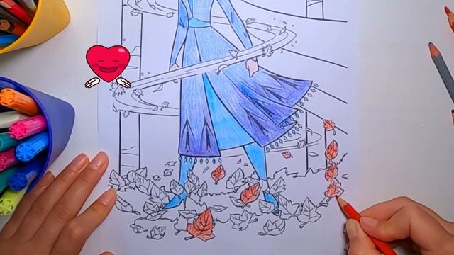 Elsa. Frozen 2. Draw with pencils. Холодное сердце. Эльза. Раскраска смотреть онлайн