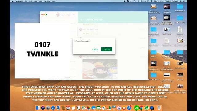 HOW TO UNSTAR ALL GROUP MESSAGES AT ONCE IN WHATSAPP MAC DESKTOP смотреть онлайн