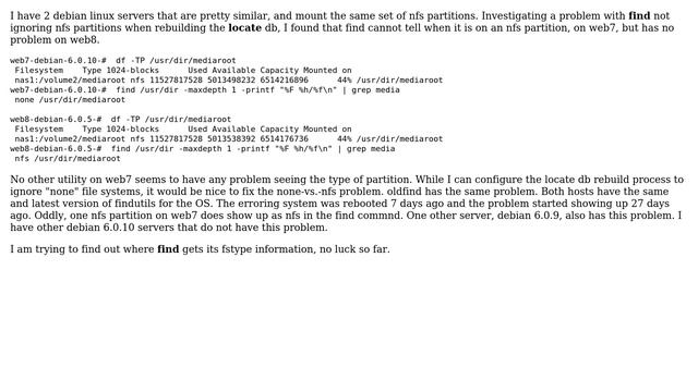 DevOps & SysAdmins: Linux find utility cannot see fstype of nfs partition смотреть онлайн