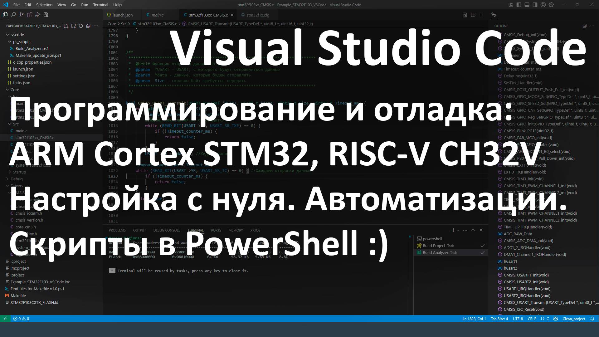 Visual Studio Code. Программирование и отладка STM32, CH32V. Сборка проекта и автоматизации. смотреть онлайн