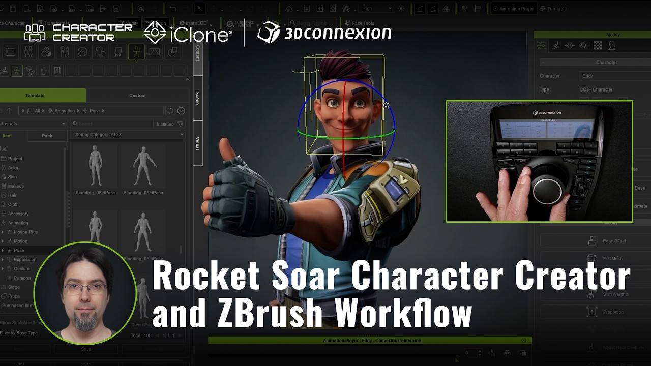 Экспертный обзор: Как 3Dconnexion SpaceMouse ускоряет работу в Character Creator и ZBrush смотреть онлайн