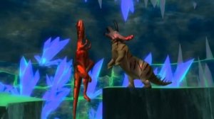 Allosaurus vs Titanoceratops Dinosaurs Battle S2 Pong 1977 Very fast