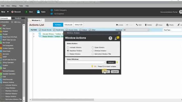 Window actions command in Automation Anywhere - Activate, Maximize, Minimize, Resize , Active Windo смотреть онлайн