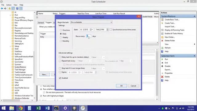 Windows 8 Scheduled System Restore смотреть онлайн
