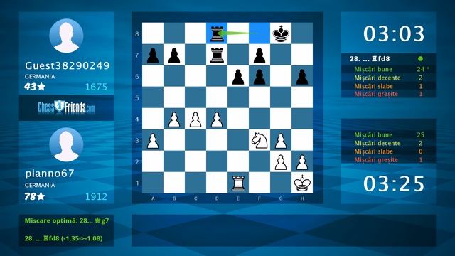 Chess Game Analysis: pianno67 - Guest38290249 : 1-0 (By ChessFriends.com) смотреть онлайн
