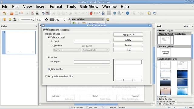 Ubuntu Basics IMPRESS slide number sizes in footer смотреть онлайн