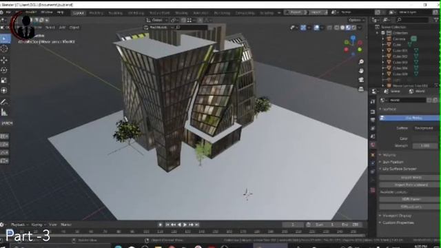 Part -3 | Modern exterior building modeling in blender 2.93 | Blenderorg | Get 3D смотреть онлайн