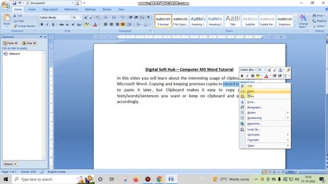 Paste Previous Copy Commands by using Clipboard Option in MS Word | Explained in English смотреть онлайн