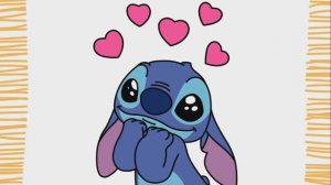 Как нарисовать кавайного Стича с сердечками I шаг за шагом