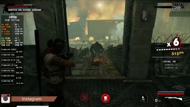 ZOMBIE ARMY 4 DEAD WAR | RX 480 + i5-4590 | 16GB Ram | All Settings | 1080p | смотреть онлайн