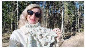 Палантин "Швейцарский сыр"/ МК 🧶